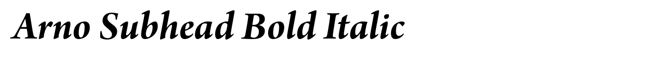 Arno Subhead Bold Italic